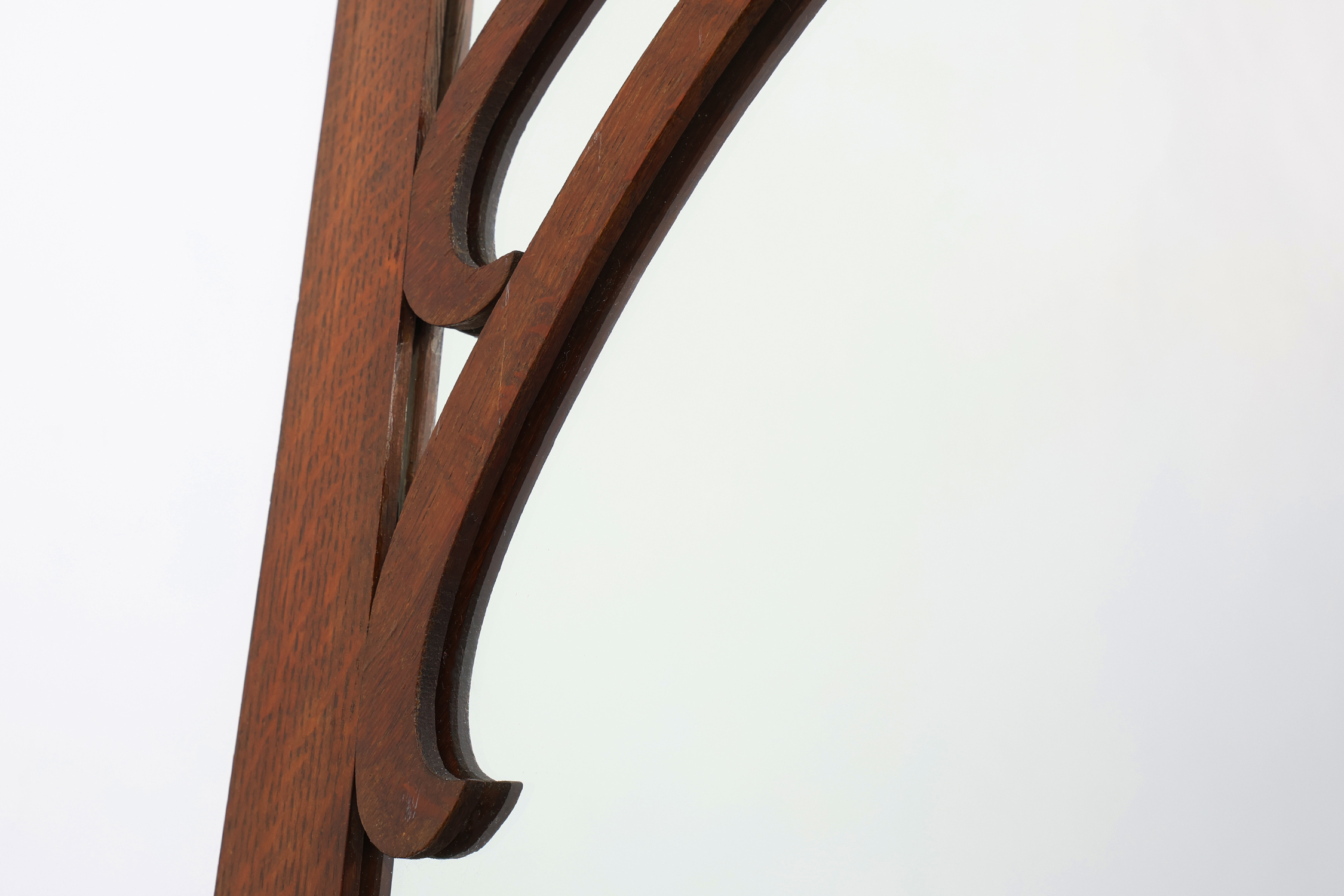 Art Nouveau Mirror in Oak with Gilded Inlay, France ca. 1915thumbnail